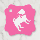 Pink Pug Dog Theme Party Celebration Bedankjes Labels (Voorkant)