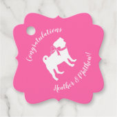 Pink Pug Dog Theme Party Celebration Bedankjes Labels (Voorkant)