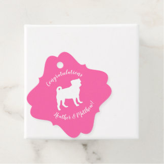 Pink Pug Dog Theme Party Celebration Bedankjes Labels