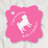 Pink Pug Dog Theme Party Celebration Bedankjes Labels (Voorkant)
