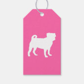 Pink Pug Dog Theme Party Celebration Cadeaulabel (Voorkant)