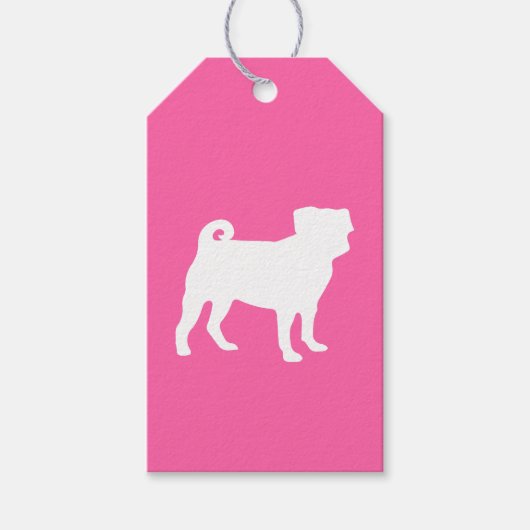 Pink Pug Dog Theme Party Celebration Cadeaulabel (Voorkant)