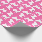 Pink Pug Dog Theme Party Celebration Cadeaupapier (Hoek)