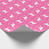 Pink Pug Dog Theme Party Celebration Cadeaupapier (Hoek)