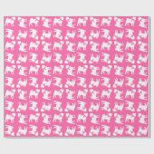 Pink Pug Dog Theme Party Celebration Cadeaupapier (Vlak)