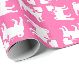Pink Pug Dog Theme Party Celebration Cadeaupapier