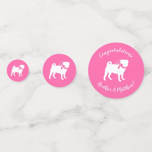 Pink Pug Dog Theme Party Celebration Confetti (Voorkanten)