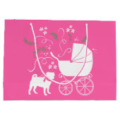 Pink Pug Dog Theme Party Celebration Groot Cadeauzakje (Achterkant)