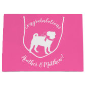 Pink Pug Dog Theme Party Celebration Groot Cadeauzakje (Voorkant)