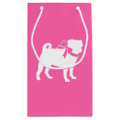 Pink Pug Dog Theme Party Celebration Klein Cadeauzakje (Achterkant)
