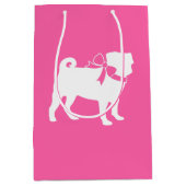 Pink Pug Dog Theme Party Celebration Medium Cadeauzakje (Voorkant)