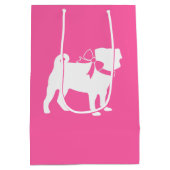Pink Pug Dog Theme Party Celebration Medium Cadeauzakje (Achterkant)