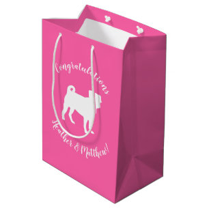 Pink Pug Dog Theme Party Celebration Medium Cadeauzakje