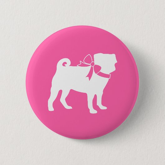Pink Pug Dog Theme Party Celebration Ronde Button 5,7 Cm (Voorkant)