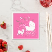 Pink Pug Dog Theme Party Celebration Servet (Insitu)