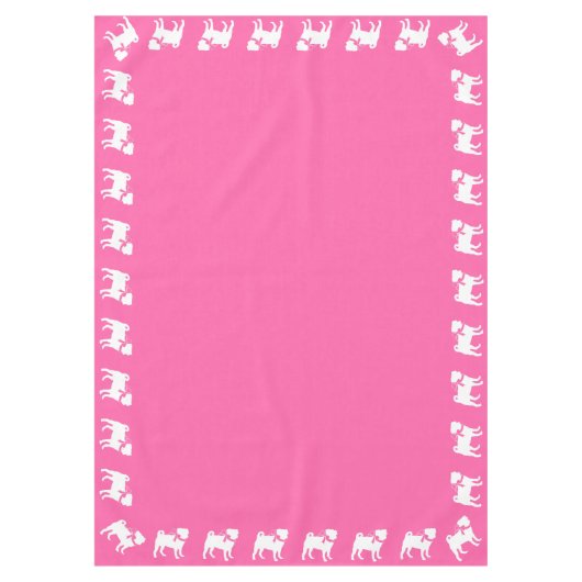 Pink Pug Dog Theme Party Celebration Tafelkleed (Voorkant)