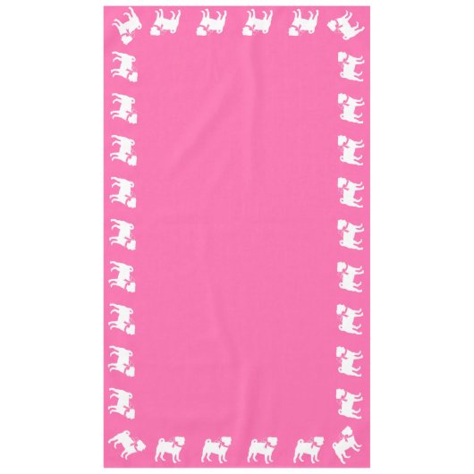 Pink Pug Dog Theme Party Celebration Tafelkleed (Voorkant)
