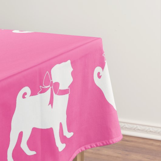Pink Pug Dog Theme Party Celebration Tafelkleed (Voorbeeld)