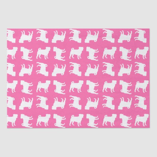 Pink Pug Dog Theme Party Celebration Tissuepapier (Voorkant)