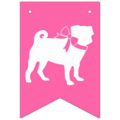 Pink Pug Dog Theme Party Celebration Vlaggetjes (Tweede vlag)