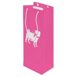 Pink Pug Dog Theme Party Celebration Wijn Cadeautas