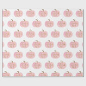 Pink Pumpkin Autumn Gold Name TORI Personalized Cadeaupapier (Vlak)