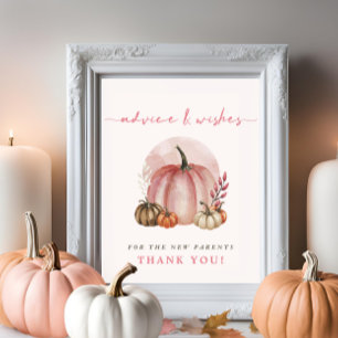 Pink Pumpkin Baby shower advies wenst nieuwe ouder Poster