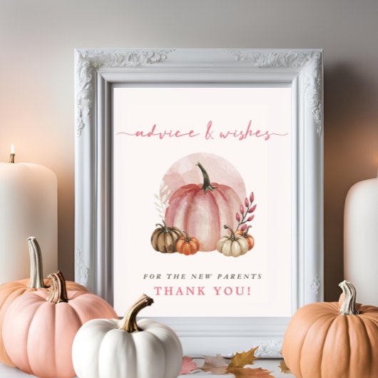 Pink Pumpkin Baby shower advies wenst nieuwe ouder Poster