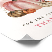 Pink Pumpkin Baby shower advies wenst nieuwe ouder Poster (Hoek)