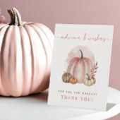 Pink Pumpkin Baby shower advies wenst nieuwe ouder Reclamebord Met Voetstuk