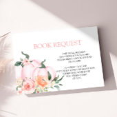 Pink Pumpkin Baby Shower Book for Baby  Informatiekaartje