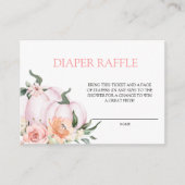Pink Pumpkin Baby Shower Diaper Raffle Informatiekaartje (Voorkant)