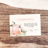 Pink Pumpkin Baby Shower Diaper Raffle Informatiekaartje