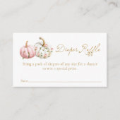 Pink Pumpkin Baby Shower Diaper Raffle Ticket Informatiekaartje (Voorkant)