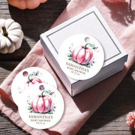 Pink Pumpkin Baby shower Favoriet Tags – Herfst Th Bedankjes Labels