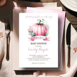 Pink Pumpkin Baby shower Invitation – Herfst Theme Kaart