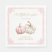 Pink Pumpkin Baby Shower Paper Napkin Servet (Voorkant)