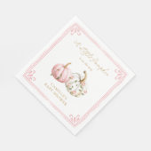 Pink Pumpkin Baby Shower Paper Napkin Servet (Hoek)