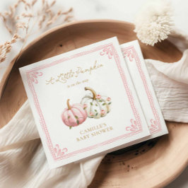 Pink Pumpkin Baby Shower Paper Napkin Servet