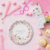 Pink Pumpkin Baby Shower Papieren Bordje (Feest)