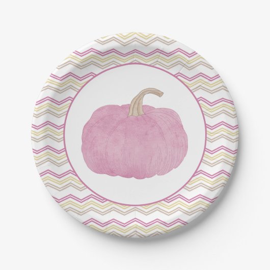 Pink Pumpkin Baby shower Party Bord (Voorkant)