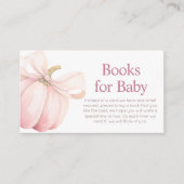 Pink Pumpkin Coquette Baby Shower Books for Baby Informatiekaartje (Voorkant)