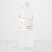 Pink Pumpkin Coquette Baby shower Waterfles Etiket (Voorkant)
