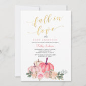 Pink Pumpkin Falling in Love Baby shower Kaart (Voorkant)