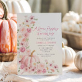 Pink Pumpkin Floral Girl Baby Shower Kaart