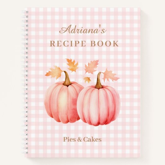 Pink Pumpkin Gingham Bakery Recept Notitieboek (Voorkant)