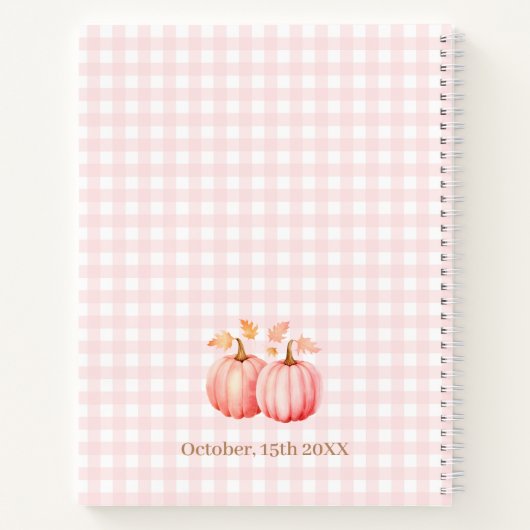 Pink Pumpkin Gingham Bakery Recept Notitieboek (Achterkant)