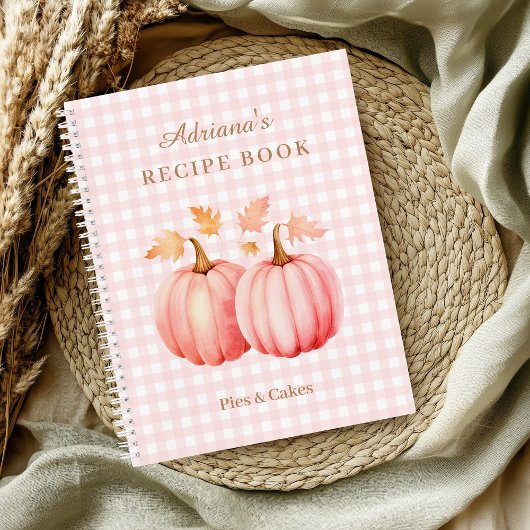 Pink Pumpkin Gingham Bakery Recept Notitieboek