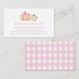 Pink Pumpkin Gingham Boeken voor Baby Enclosure Informatiekaartje