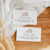 Pink Pumpkin Girl Baby shower Book Request Informatiekaartje